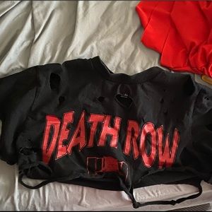 Destroyed Distressed Death Row Crop Tshirt
